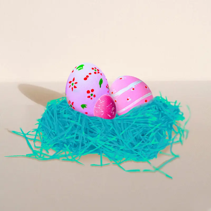 Pasto De Papel Decorativo De Tornasol Azul 43G, Pascua 2