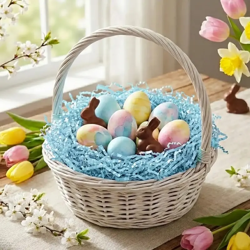 Pasto De Papel Decorativo Para Pascua, Color Azul 2
