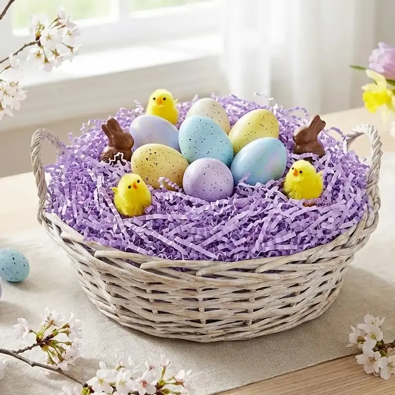 Pasto De Papel Decorativo Para Pascua, Color Morado 1