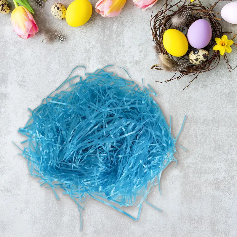Pasto De Plástico Decorativo Para Pascua, Color Azul, 43Gr 1