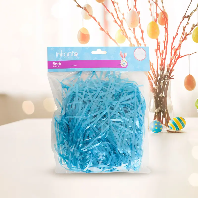 Pasto De Plástico Decorativo Para Pascua, Color Azul, 43Gr 2