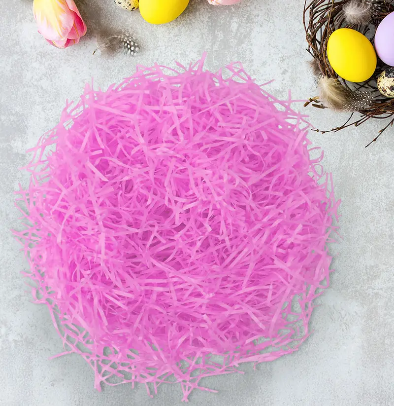 Pasto De Plástico Decorativo Para Pascua, Color Rosa, 43Gr 2