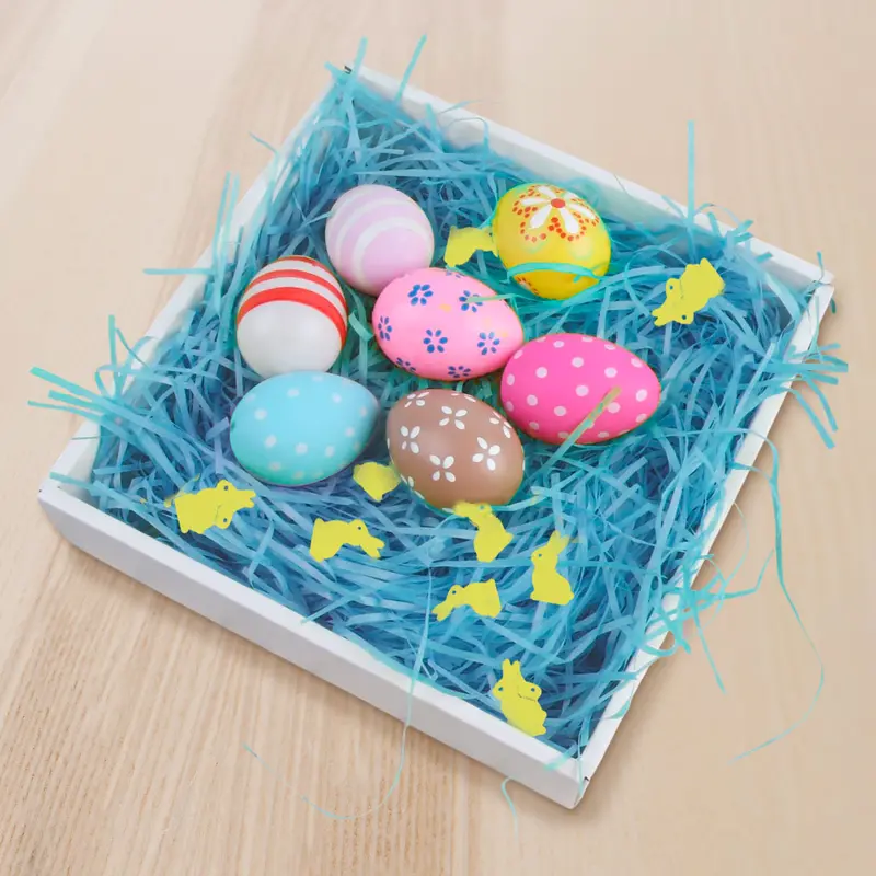 Pasto Decorativo Con Confetti "Happy Easter", Color Azul, 43Gr 1