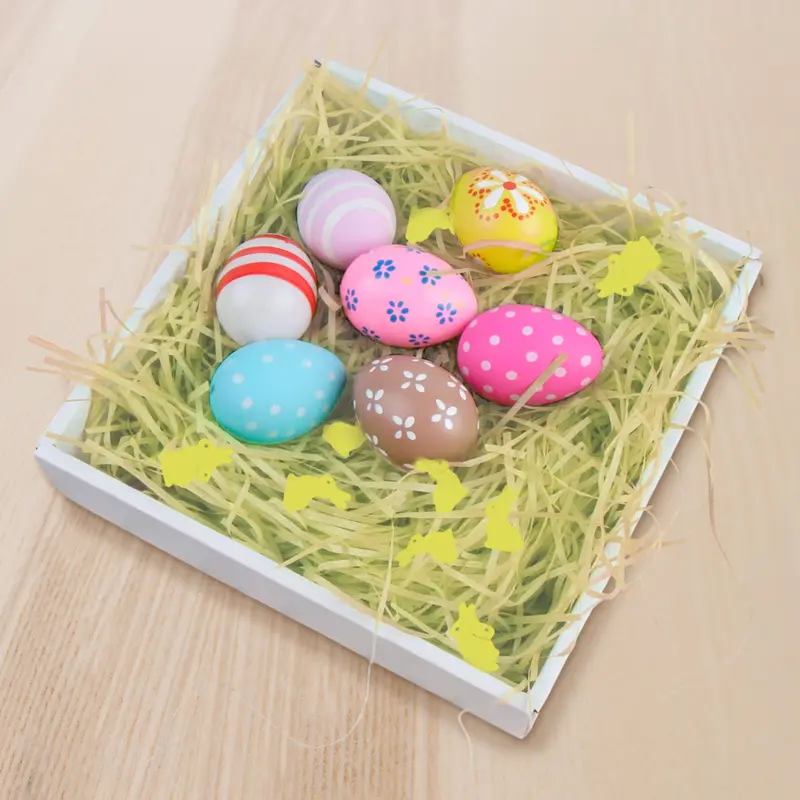 Pasto Decorativo De Plástico Con Confetti "Happy Easter", Color Amarillo, 43Gr 1