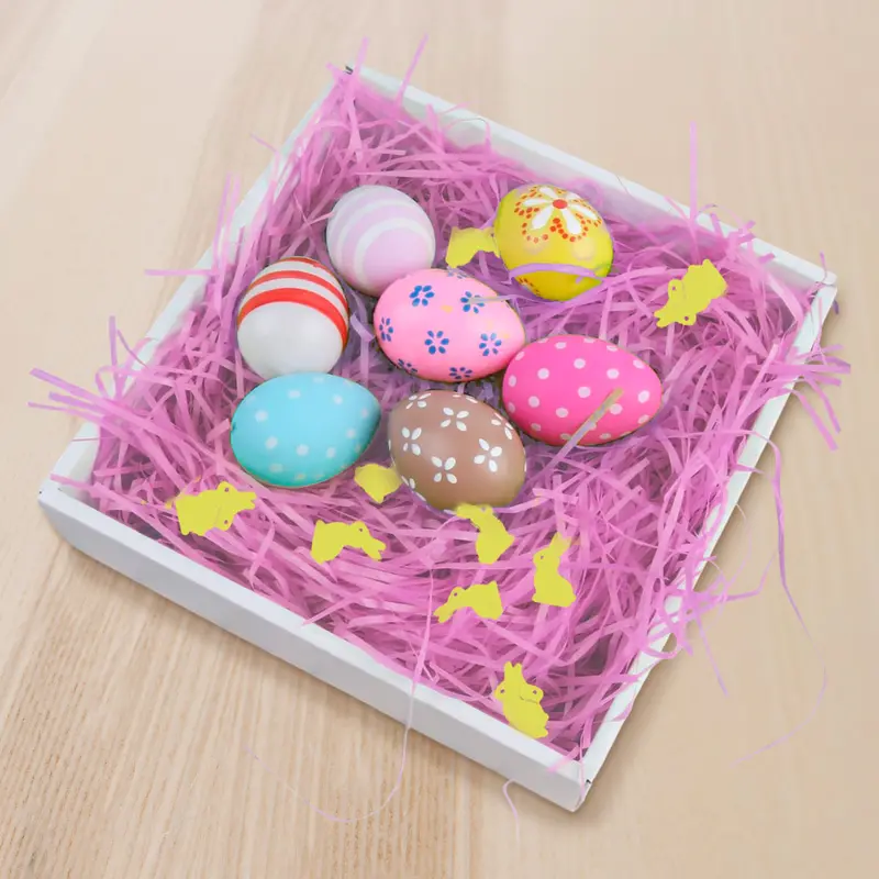 Pasto Decorativo De Plástico Con Confetti "Happy Easter", Color Rosa, 43Gr 1