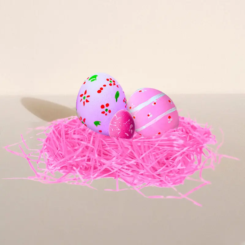 Pasto Decorativo Para Pascua, Color Rosa, 43Gr 1