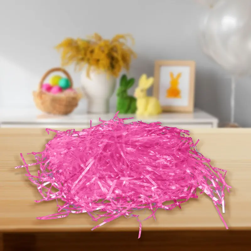 Pasto Iridiscente Decorativo Para Pascua, Color Rosa, 43Gr 1