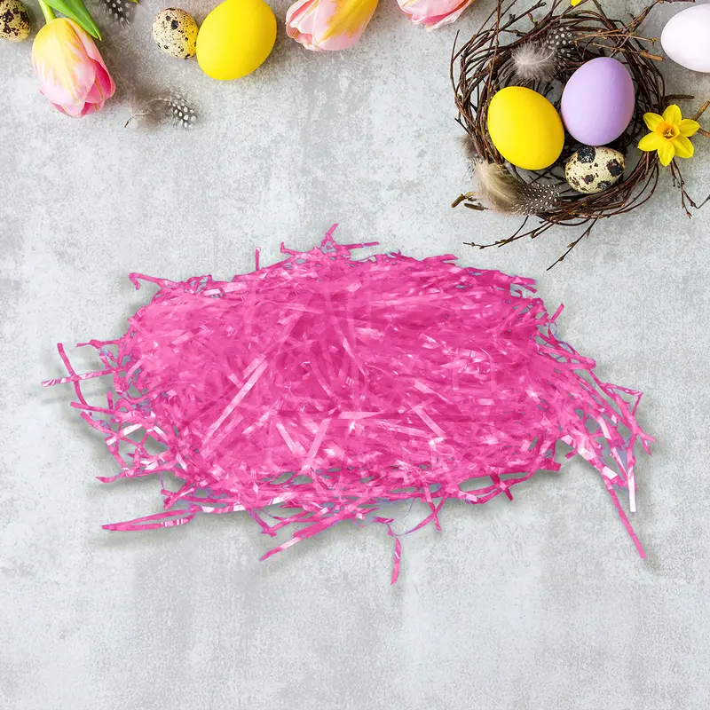 Pasto Iridiscente Decorativo Para Pascua, Color Rosa, 43Gr 2