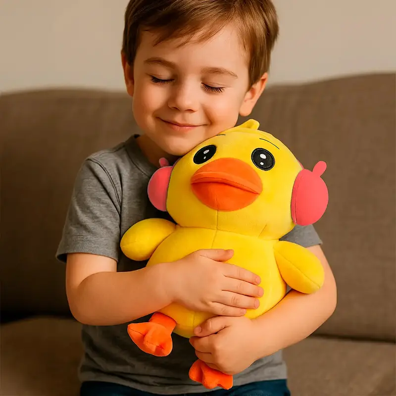 Pato Con Audífonos Rosas, Peluche 1