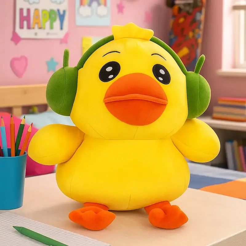 Pato Con Audífonos Verdes, Peluche 2