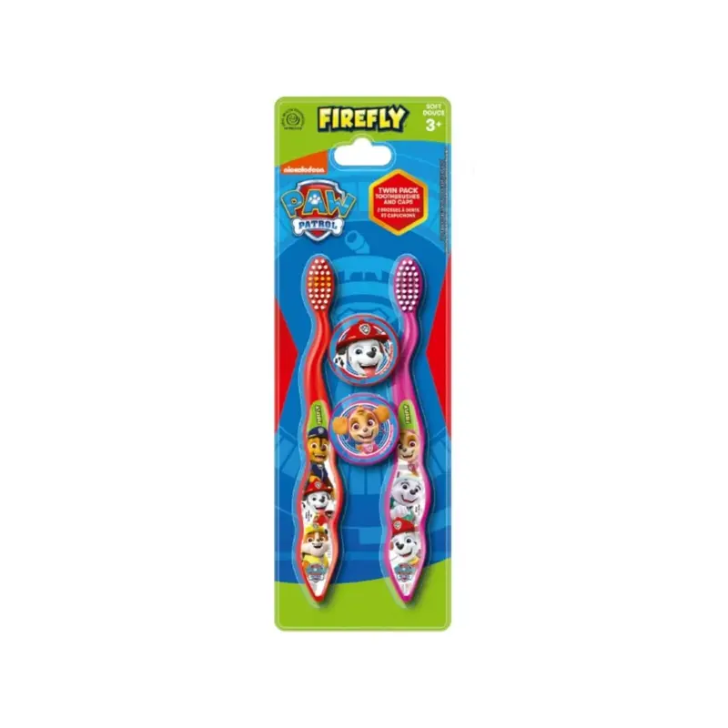 Paw Patrol Toothbrushes & Caps Pack Of 2 1