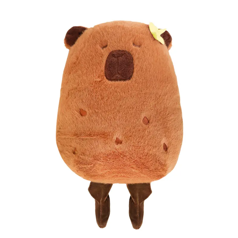 Peluche De Capibara Con Flor, Color Amarillo 2