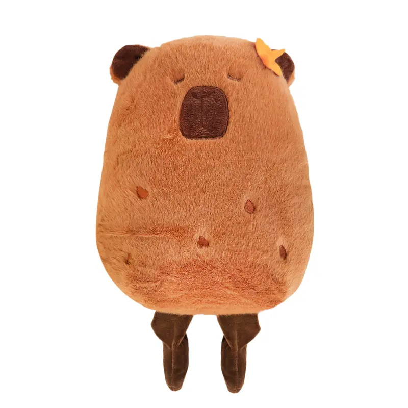 Peluche De Capibara Con Flor, Color Naranja 2