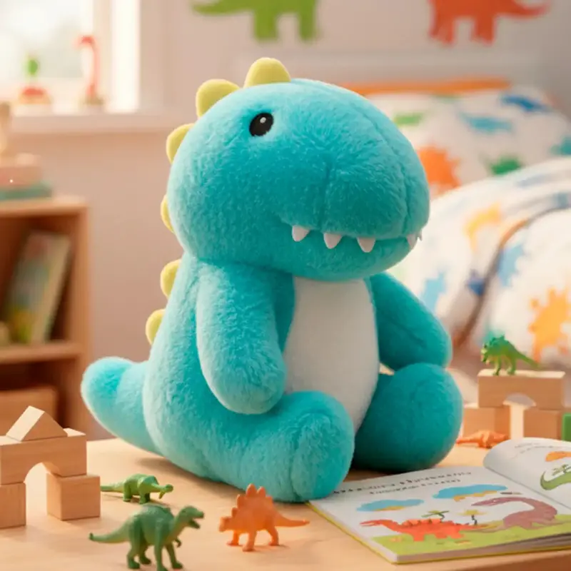 Peluche, Dinosaurio Sentado, Color Azul 2