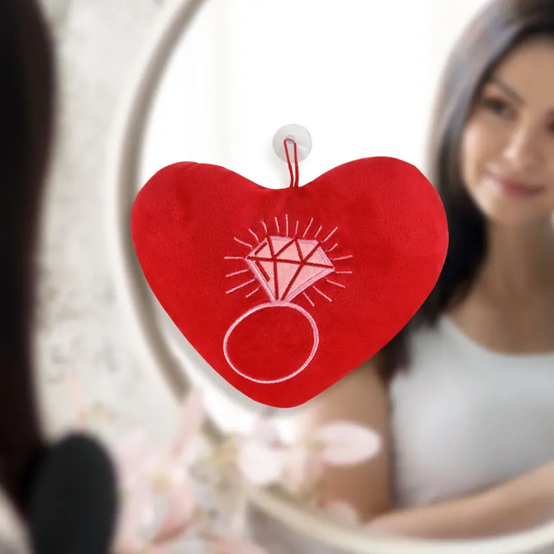 Peluche En Forma De Corazón Con Estampado De Diamante 1