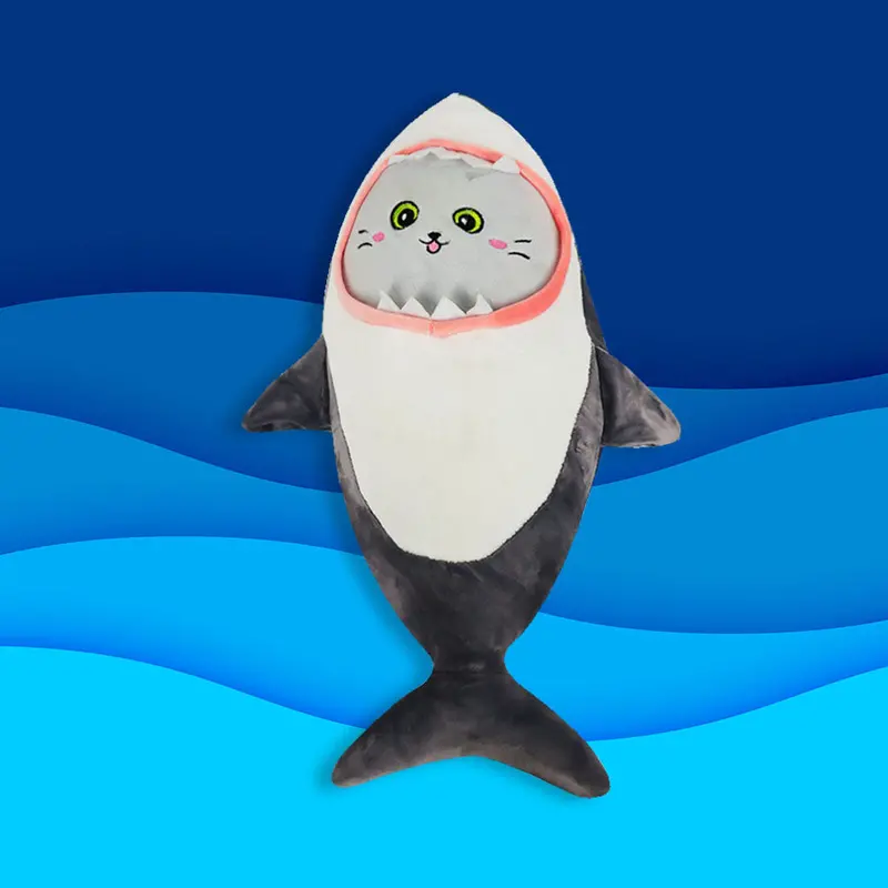 Peluche Gato Con Disfraz De Tiburón 1