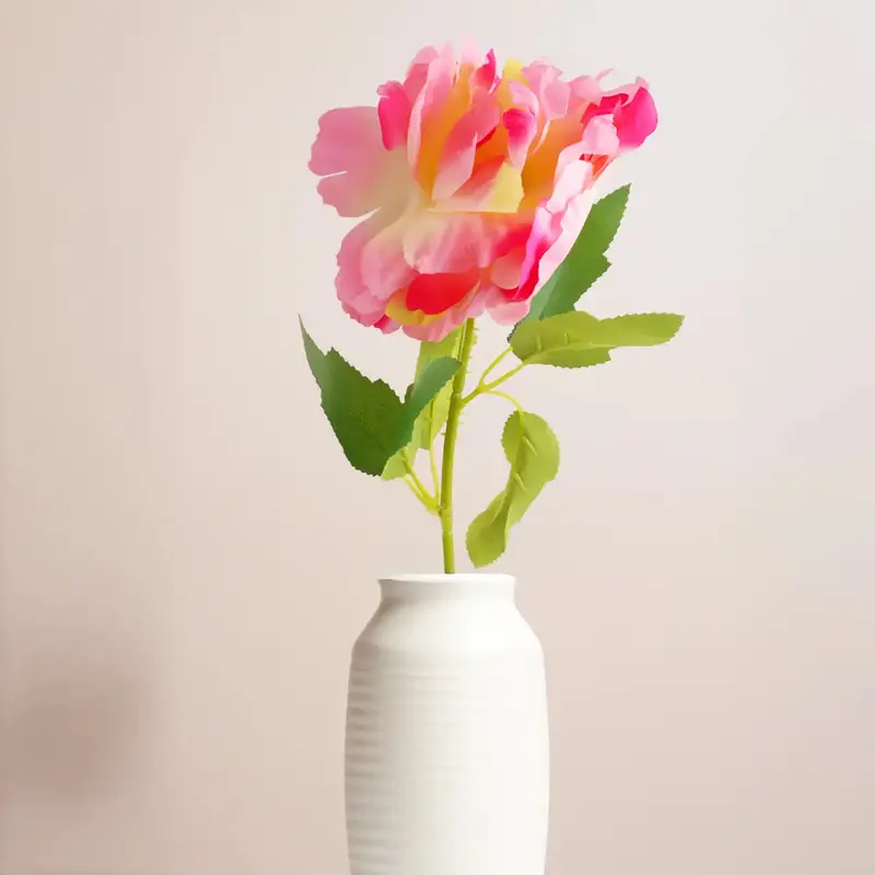 Peonía Artifical, Color Blanco Y Rosa 2