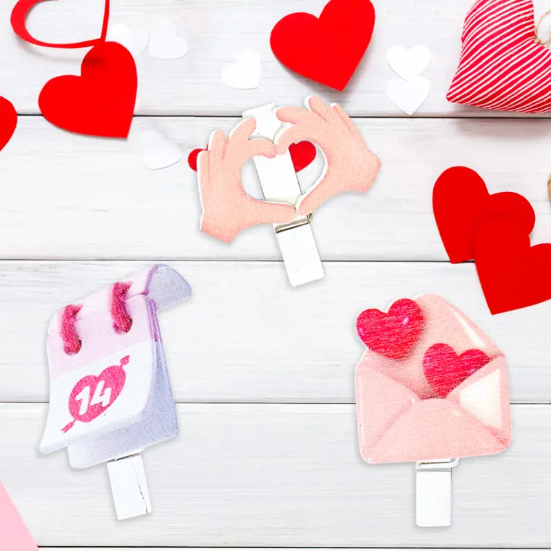 Pequeños Clips Decorativos De San Valentín, Love 3 Piezas. 1