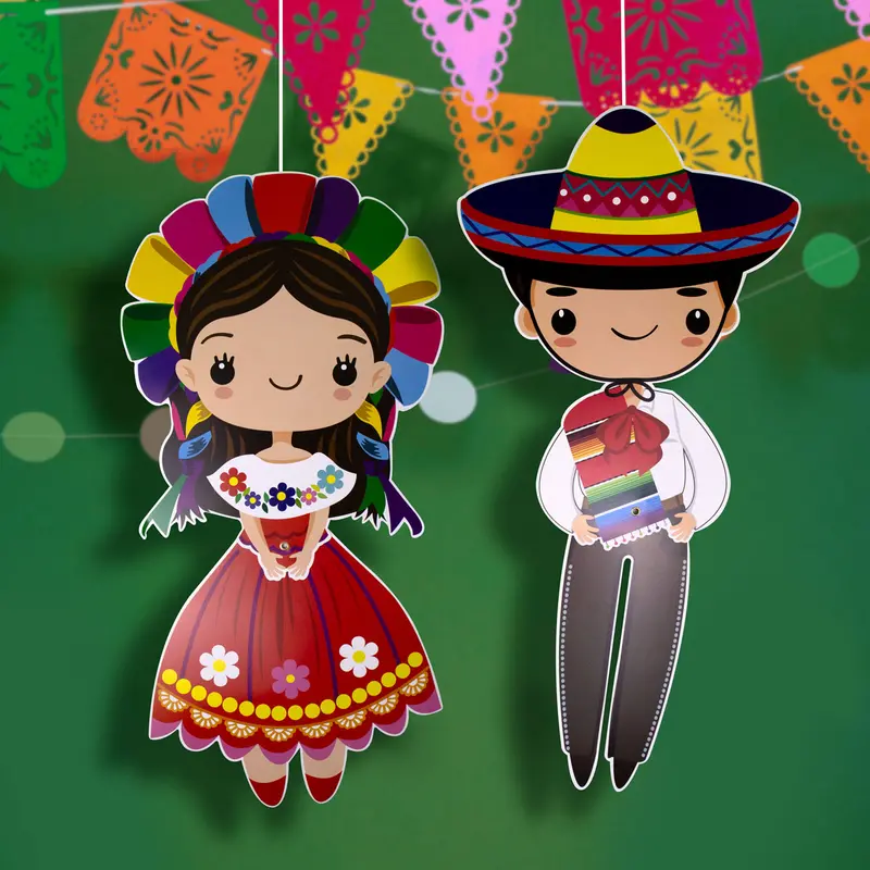 Personaje Articulado De Adelita Y Charro Para Fiestas Patrias 1