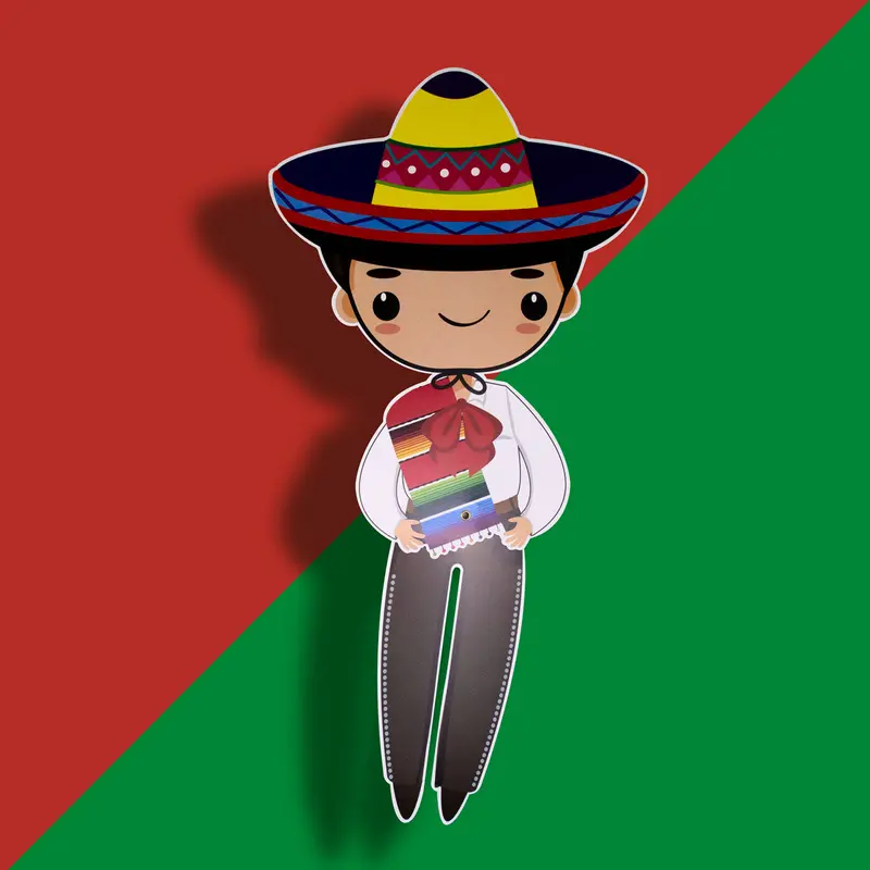 Personaje Articulado De Adelita Y Charro Para Fiestas Patrias 2
