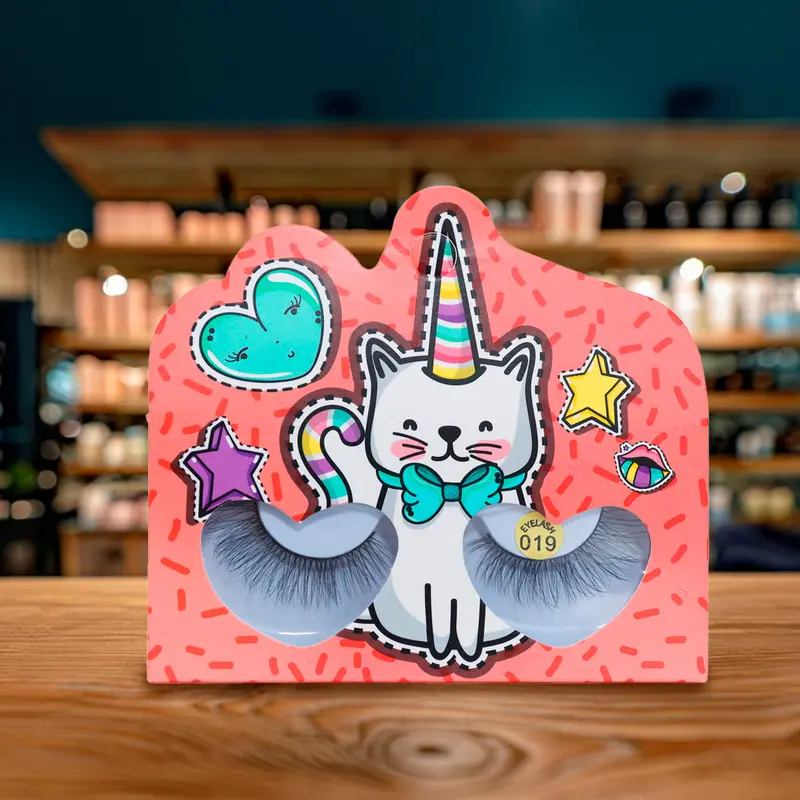 Pestañas Postizas, Empaque De Gatito Con Cuerno De Unicornio 1