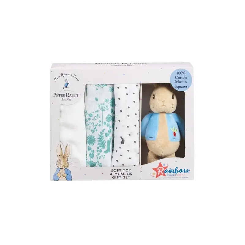 Peter Rabbit Muslin & Soft Toy Gift Set 1