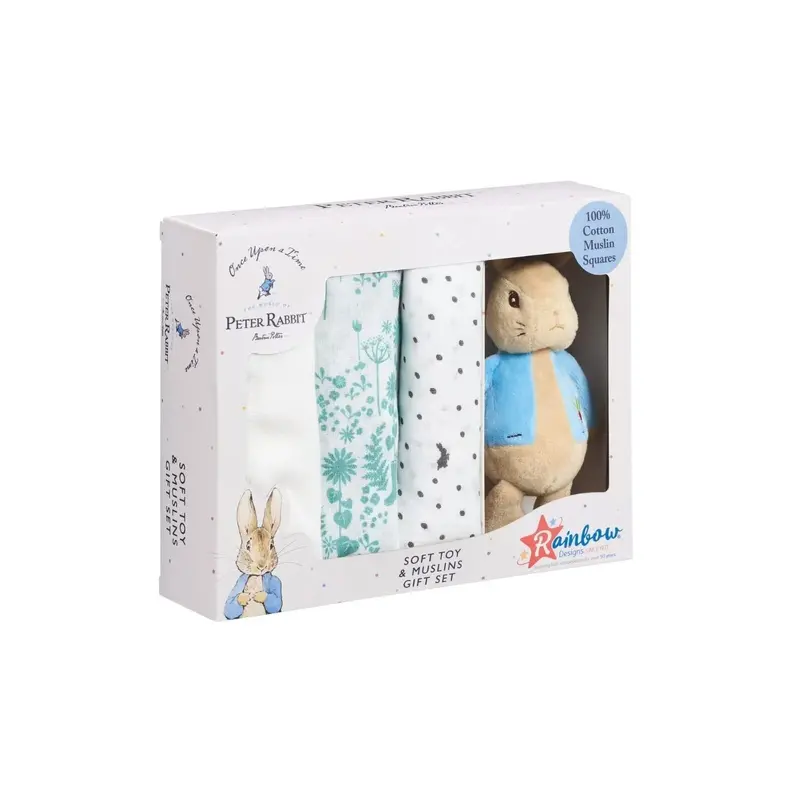 Peter Rabbit Muslin & Soft Toy Gift Set 2