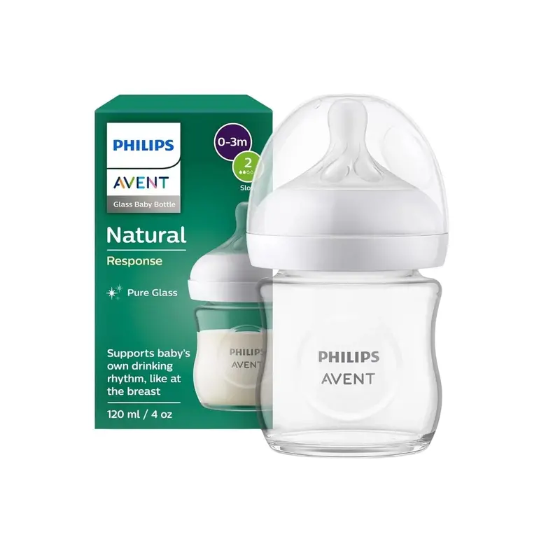 Philips Avent Natural Response Glass Bottle 0-3 Months 120Ml 1