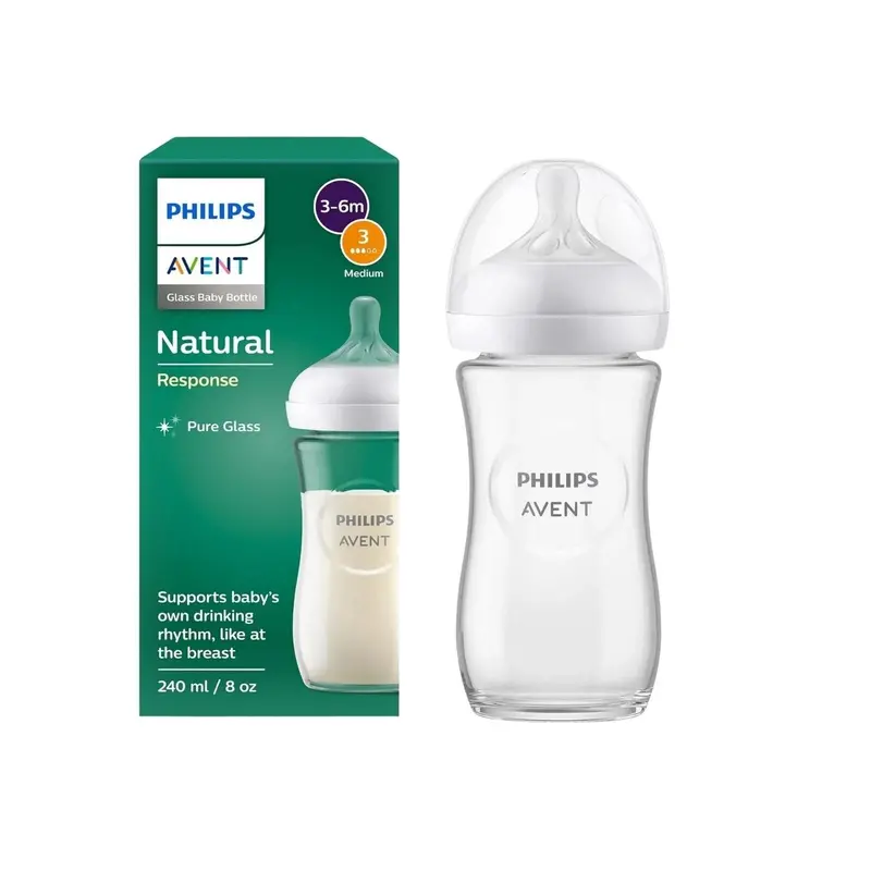 Philips Avent Natural Response Glass Bottle 3-6 Months 240Ml 1