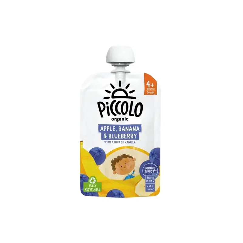 Piccolo Organic Apple Banana & Blueberry 4+ Months 100G 1
