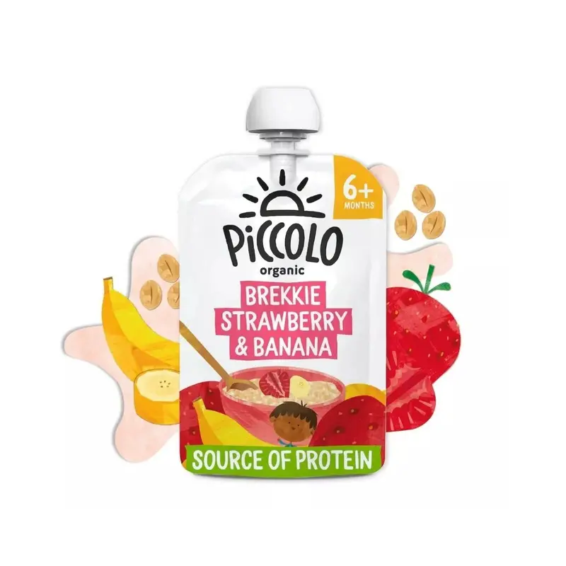 Piccolo Organic Brekkie Strawberry & Banana 6+ Months 100G 2