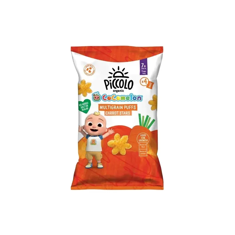 Piccolo Organic Carrot Puff Stars 7+ Months 60G (4X15g) 1