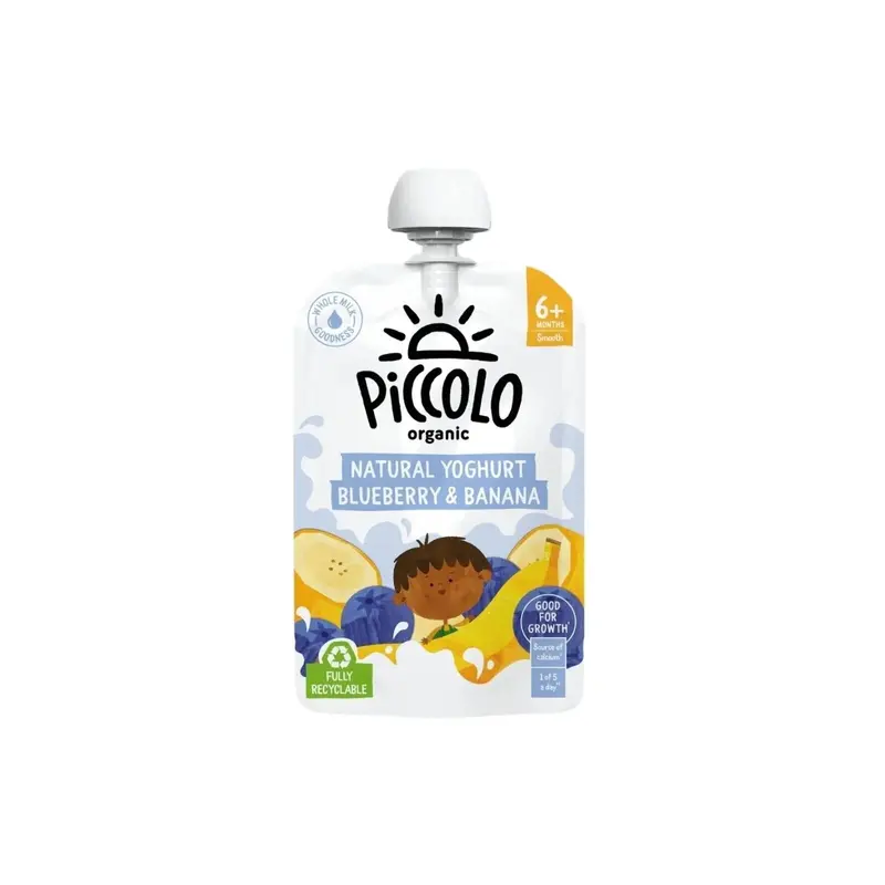 Piccolo Organic Natural Yoghurt Blueberry & Banana 6+ Months 100G 1