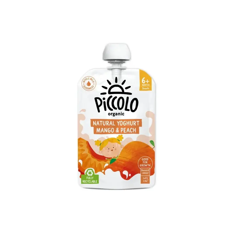 Piccolo Organic Natural Yoghurt Mango & Peach 6+ Months 100G 1