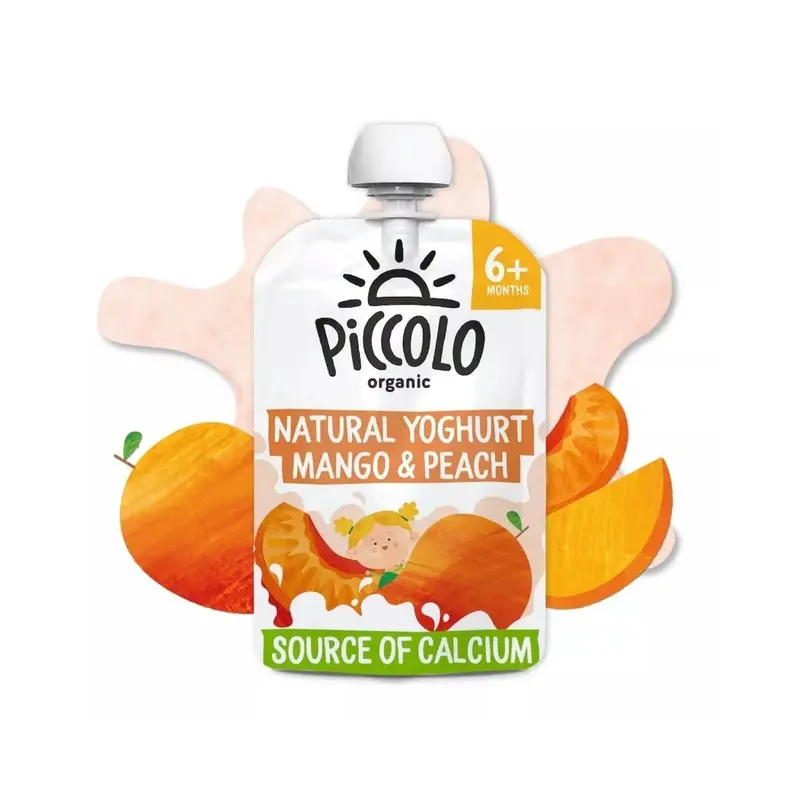 Piccolo Organic Natural Yoghurt Mango & Peach 6+ Months 100G 2