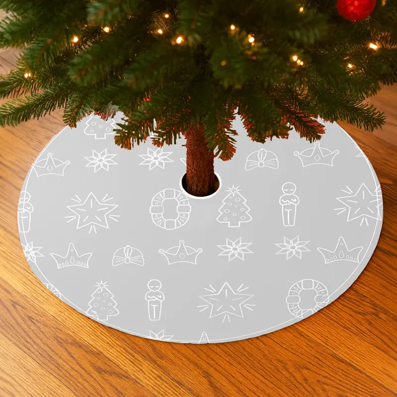 Pie De Árbol, Diseño Navideño, Color Gris 1