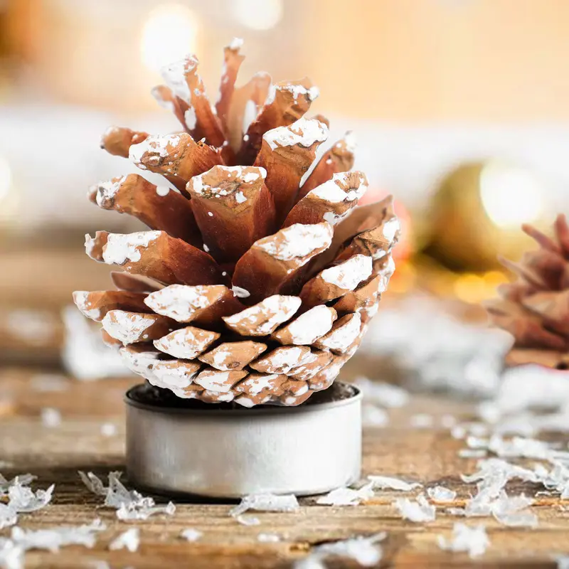 Piñas Decorativas Navideñas Nevadas 1