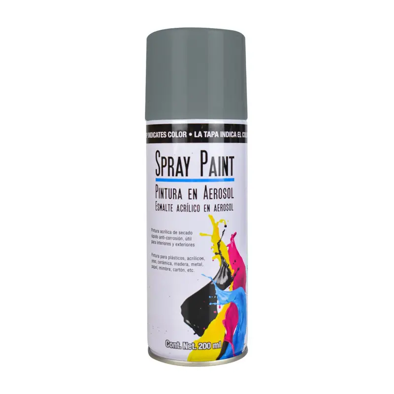 Pintura En Aerosol Color Gris 200Ml 1