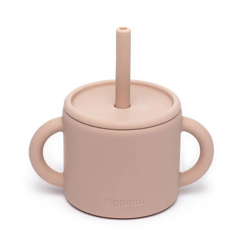 Pippeta Silicone Cup With Straw - Ash Rose 1