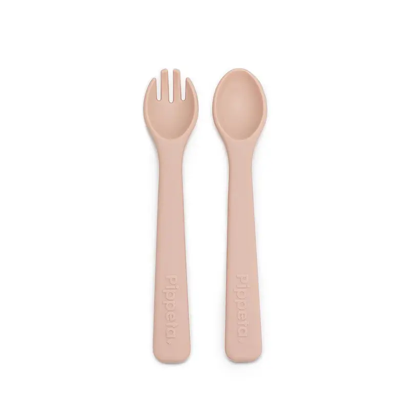 Pippeta Silicone Spoon & Fork - Ash Rose 1