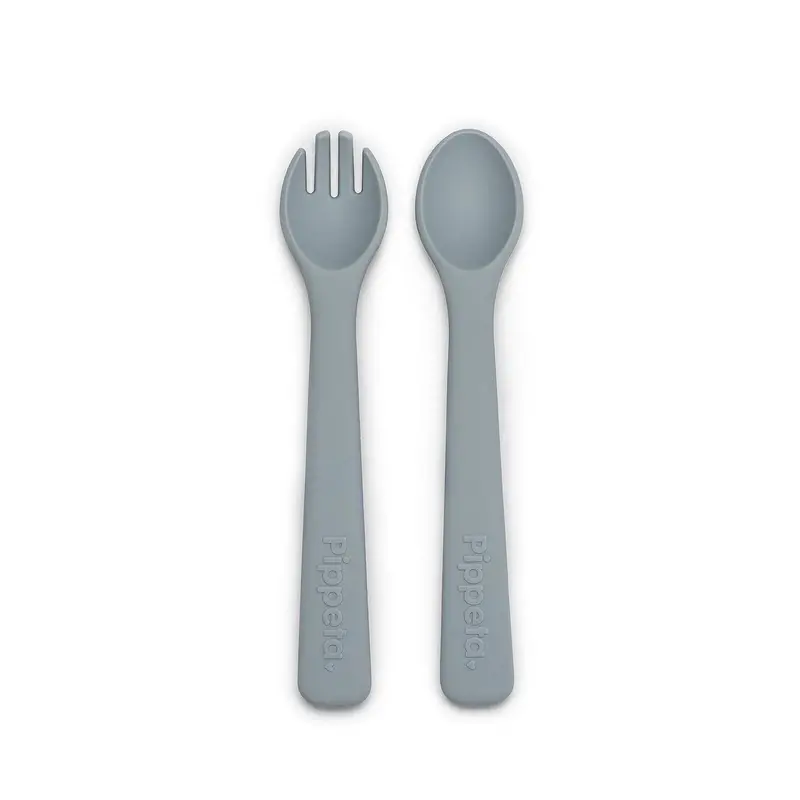 Pippeta Silicone Spoon & Fork - Sea Salt 1