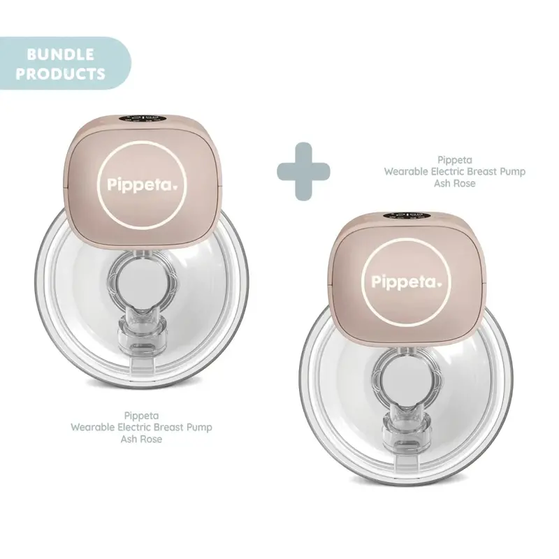 Pippeta Wearable Electric Breast Pump Bundle 2 Pcs - Ash Rose 1