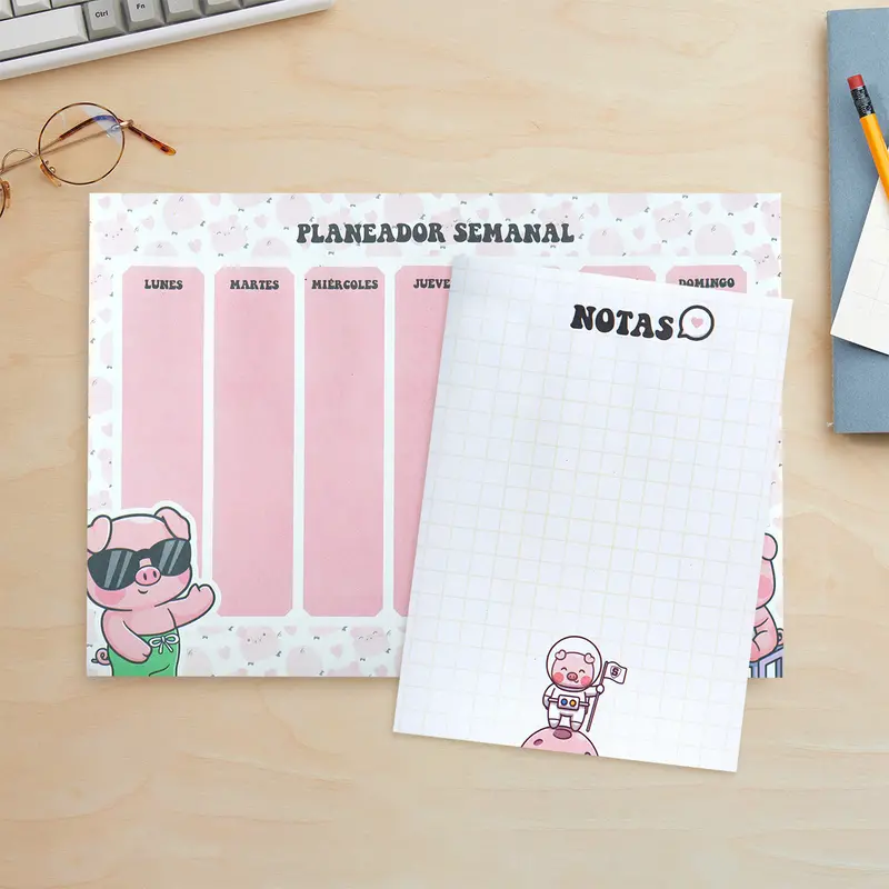Planeador Semanal Con Diseño De Puerquito 1