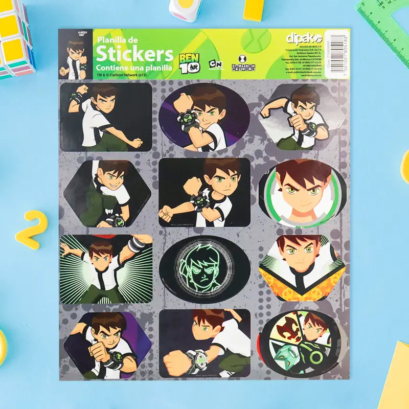 Planilla De Stickers Con Diseño De Ben 10 1