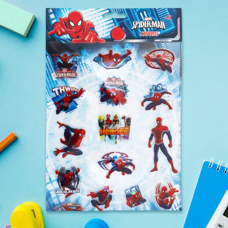 Planilla De Stickers Con Diseño De Spiderman, Capas 1