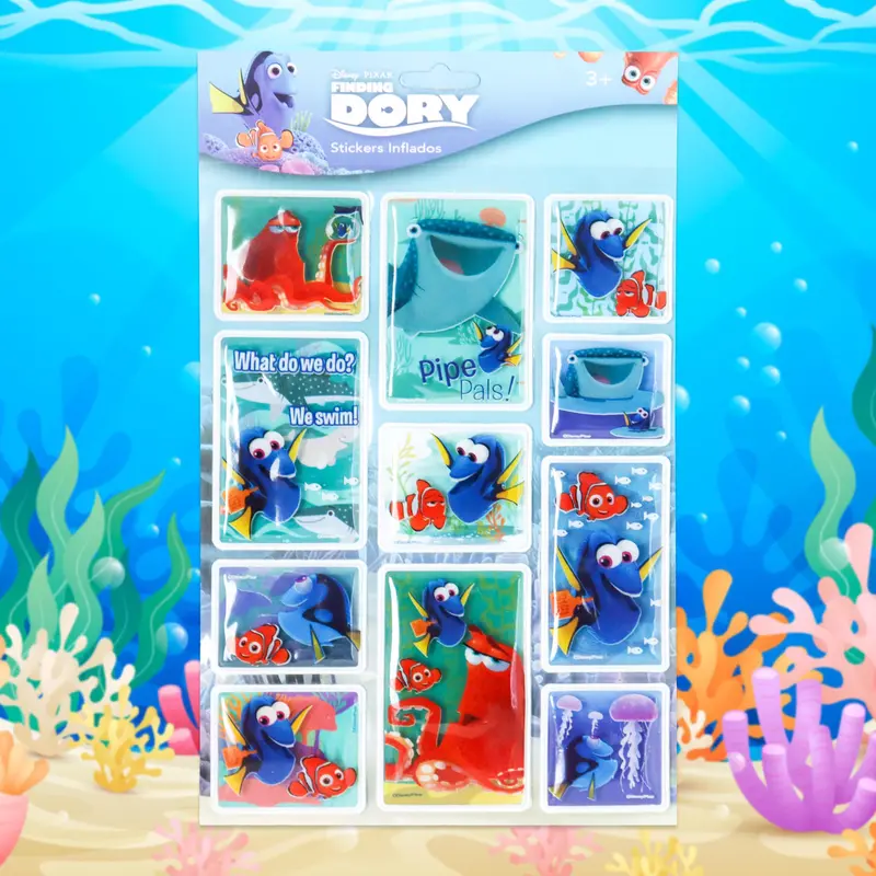 Planilla De Stickers Inflados Con Diseño De Buscando A Dory 1