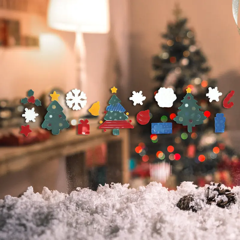 Planilla De Stickers Navideños De Gel Para Ventana, Árbol 1