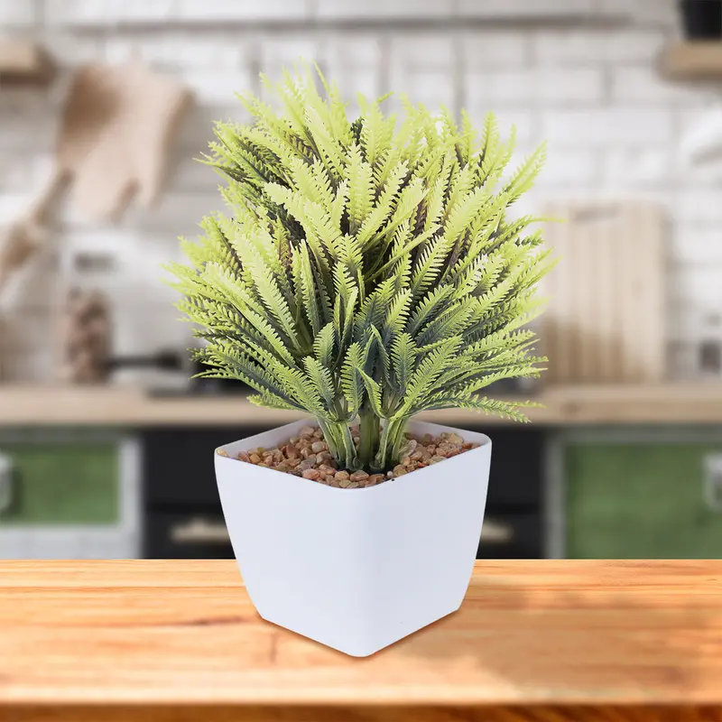 Planta Artificial Decorativa En Maceta, Color Amarillo 1