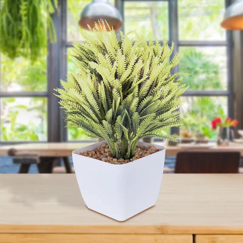 Planta Artificial Decorativa En Maceta, Color Amarillo 2
