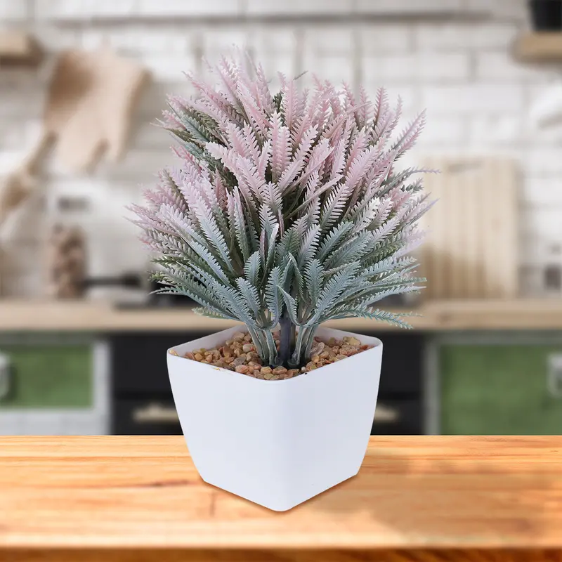 Planta Artificial Decorativa En Maceta, Color Blanco 1